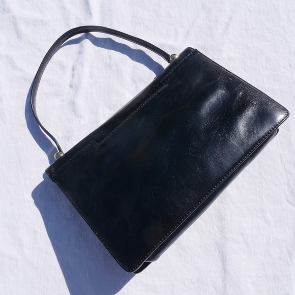 Kate Landry Black Leather Faux‎ Stone Shoulder Bag - Picture 5 of 8